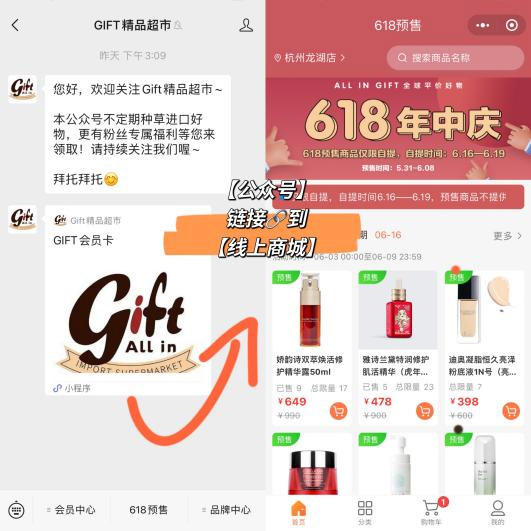 6天线上销售154万，环比增长932%——gift精品超市