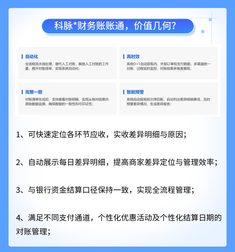 效率飙升，对账无忧√ | 科脉财务账账通即将上线