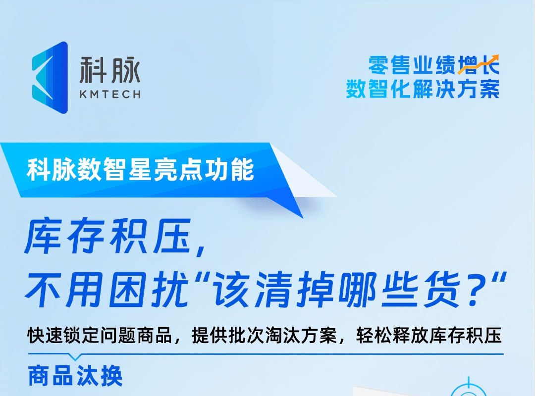 库存积压，不用困扰“该清掉哪些货”，科脉数智星-商品汰换轻松解决